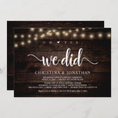 はい、そうしました、ナチュラル エロープメント パーティー 招待状 (正面/裏面)