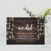 はい、そうしました、ログハウスのような挙式パーティーの招待状 招待状 (スタンド正面)