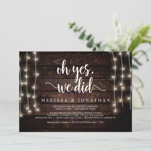 はい、そうしました、農村のウェディングエロープメント招待状 招待状 (スタンド正面)