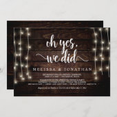 はい、そうしました、農村のウェディングエロープメント招待状 招待状 (正面/裏面)