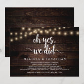 はい、そうしました、農村のウェディングエロープメント 招待状 (正面/裏面)