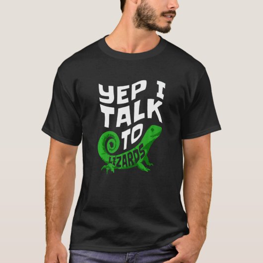 はい、トカゲと話をする Tシャツ (正面)