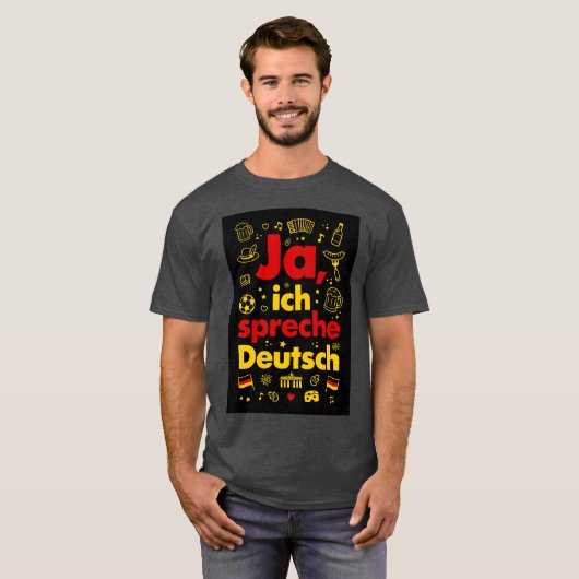 はい、ドイツ語を話します Tシャツ (正面フル)