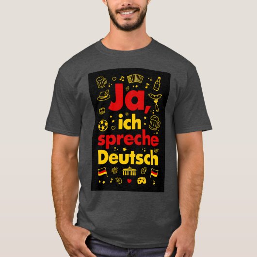 はい、ドイツ語を話します Tシャツ (正面)