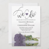 はい、ドゥ！エレガントなダスティパープルローズのロマンチックウェディング 招待状 (正面)