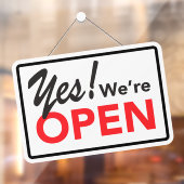 はい、営業中 ビジネス ショップ カフェ ウィンドウサイン (シート2)