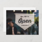 はい、営業中 看板 タイポグラフィ イメージ ワード テキスト ポストカード (正面/裏面)