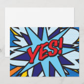 はい、楽しいレトロコミックブックポップアート 招待状 (正面/裏面)