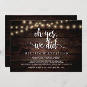 はい、私たちしました、農村のウェディングエロープメント 招待状 (正面/裏面)