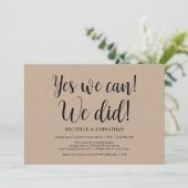 はい、私たちならできる！私たちだってできた！結婚式の駆け落ち招待状 招待状 (スタンド正面)