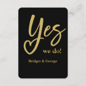 はい、私たちも優雅なブラックゴールドのウェディングをします。 エンクロージャーカード (裏面)