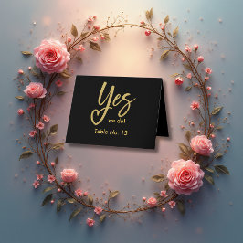 はい、私たちも優雅なブラックゴールドのウェディングテーブルナンバーを飾ります サンキューカード