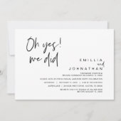 はい、私たち結婚しました、ふたりの結婚式 招待状 (正面)