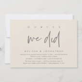 はい、私たち結婚しました。披露宴　食事　ダンス 招待状 (正面)