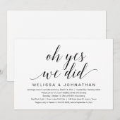 はい、私たち結婚しました！　結婚記念のパーティー 招待状 (正面/裏面)