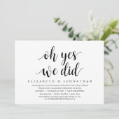 はい、私たち、しました。結婚式の秘密の食事とダンス 招待状 (スタンド正面)