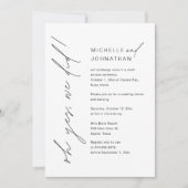 はい、私たち、しました。結婚式の駆け落ちディナーパーティー 招待状 (正面)