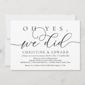 はい、私たち、しました。結婚式挙式招待状 招待状 (正面)