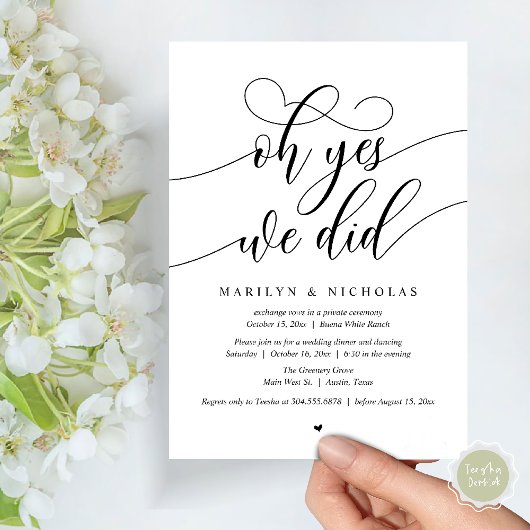 はい、私たち、しました。結婚後のお披露目パーティー 招待状