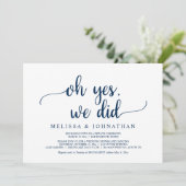 はい、私たち、しました！　農村風ウェディングエロープメントパーティー招待状 招待状 (スタンド正面)