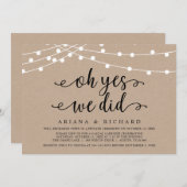 はい、私たち、結婚しました! ウェディングエロープメントパーティー 招待状 (正面/裏面)