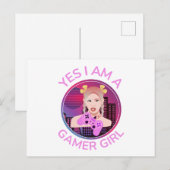 はい、私はゲーマーガールです インビテーションポストカード (正面/裏面)