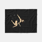 はい、私はステッキを運転できるよ ハロウィンソーキウィッチ 面白い フリースブランケット (正面(横))