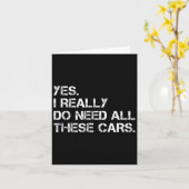 はい、私は本当にこれらの面白い車を全て必要としている  カード (黄色い花)
