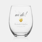 はい！ 結婚式の記念品 ステムなしワイングラス (裏面)