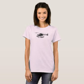 はえの女の子のヘリコプタースパゲッティタンク黒のロゴ Tシャツ (正面フル)