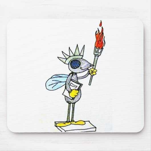 はえの自由の女神 マウスパッド (正面)