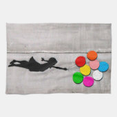 はえの遠くにな小さな女の子の落書きの芸術の皿タオル キッチンタオル (横)