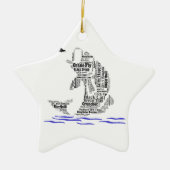 はえの魚釣りのカスタムなギフト及びノベルティ セラミックオーナメント (正面)