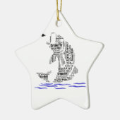 はえの魚釣りのカスタムなギフト及びノベルティ セラミックオーナメント (左)