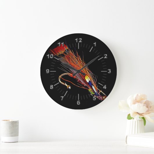 はえの魚釣りの店 ラージ壁時計 (ホーム)