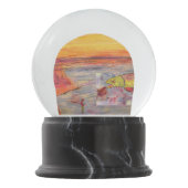 はえの魚釣りの日没 スノーグローブ (正面)