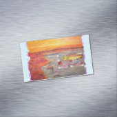 はえの魚釣りの日没 マグネット名刺 (インサイチュ)