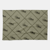 はえの魚釣りの芸術 キッチンタオル (横)