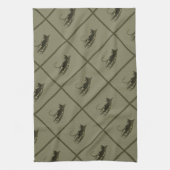 はえの魚釣りの芸術 キッチンタオル (縦)