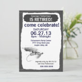 はえの魚釣りの退職のお祝い 招待状 (スタンド正面)