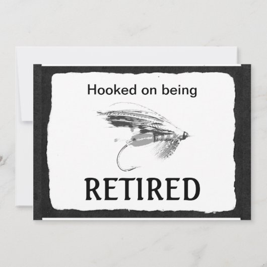 はえの魚釣りの退職のお祝い 招待状 (裏面)