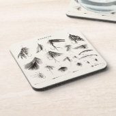 はえの魚釣りの魅惑を曲げるヴィンテージの19世紀はホックを魅惑します コースター (左側)