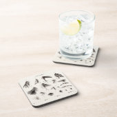 はえの魚釣りの魅惑を曲げるヴィンテージの19世紀はホックを魅惑します コースター (右側)