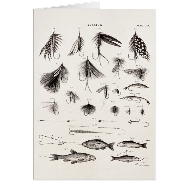 はえの魚釣りを曲げるヴィンテージの19世紀は古いホックを飛ばします (正面)