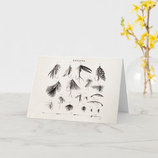 はえの魚釣りを曲げるヴィンテージの19世紀は古いホックを飛ばします カード