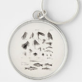 はえの魚釣りを曲げるヴィンテージの19世紀は古いホックを飛ばします キーホルダー (正面)