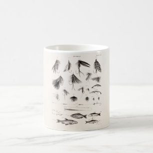 はえの魚釣りを曲げるヴィンテージの19世紀は古いホックを飛ばします コーヒーマグカップ