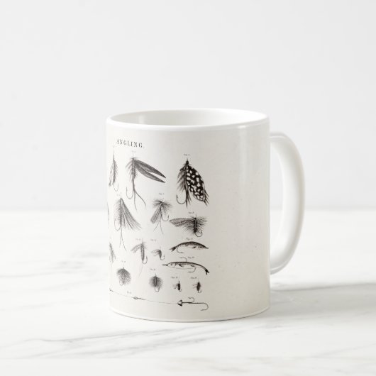 はえの魚釣りを曲げるヴィンテージの19世紀は古いホックを飛ばします コーヒーマグカップ (正面右)