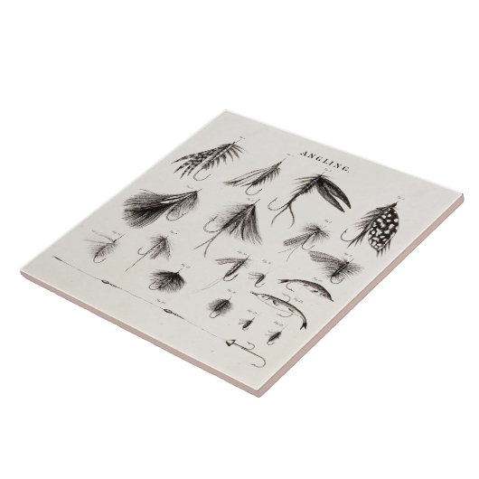 はえの魚釣りを曲げるヴィンテージの19世紀は古いホックを飛ばします タイル (側面)