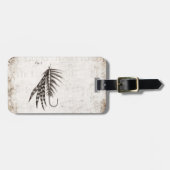 はえの魚釣りを曲げるヴィンテージの19世紀は古いホックを飛ばします ラゲッジタグ (正面横)